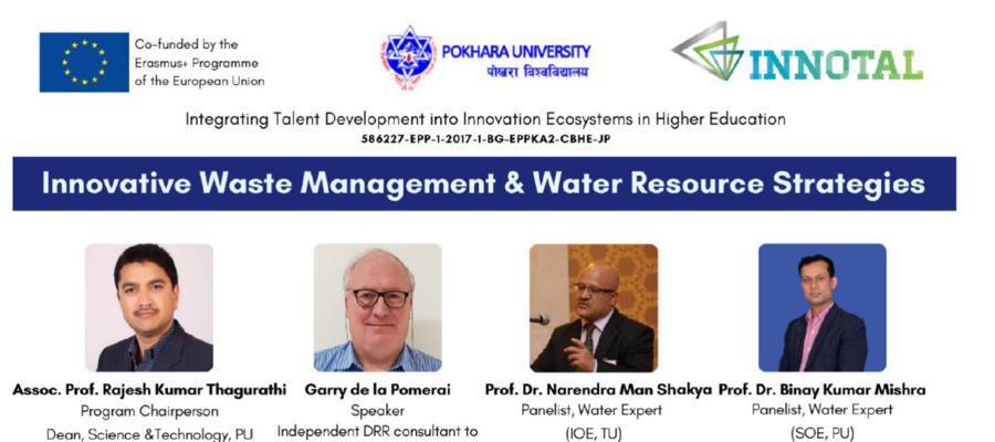 The Talent Lab at Pokhara University organized webinar “Innovative Waste Management; Water Resource Strategies”